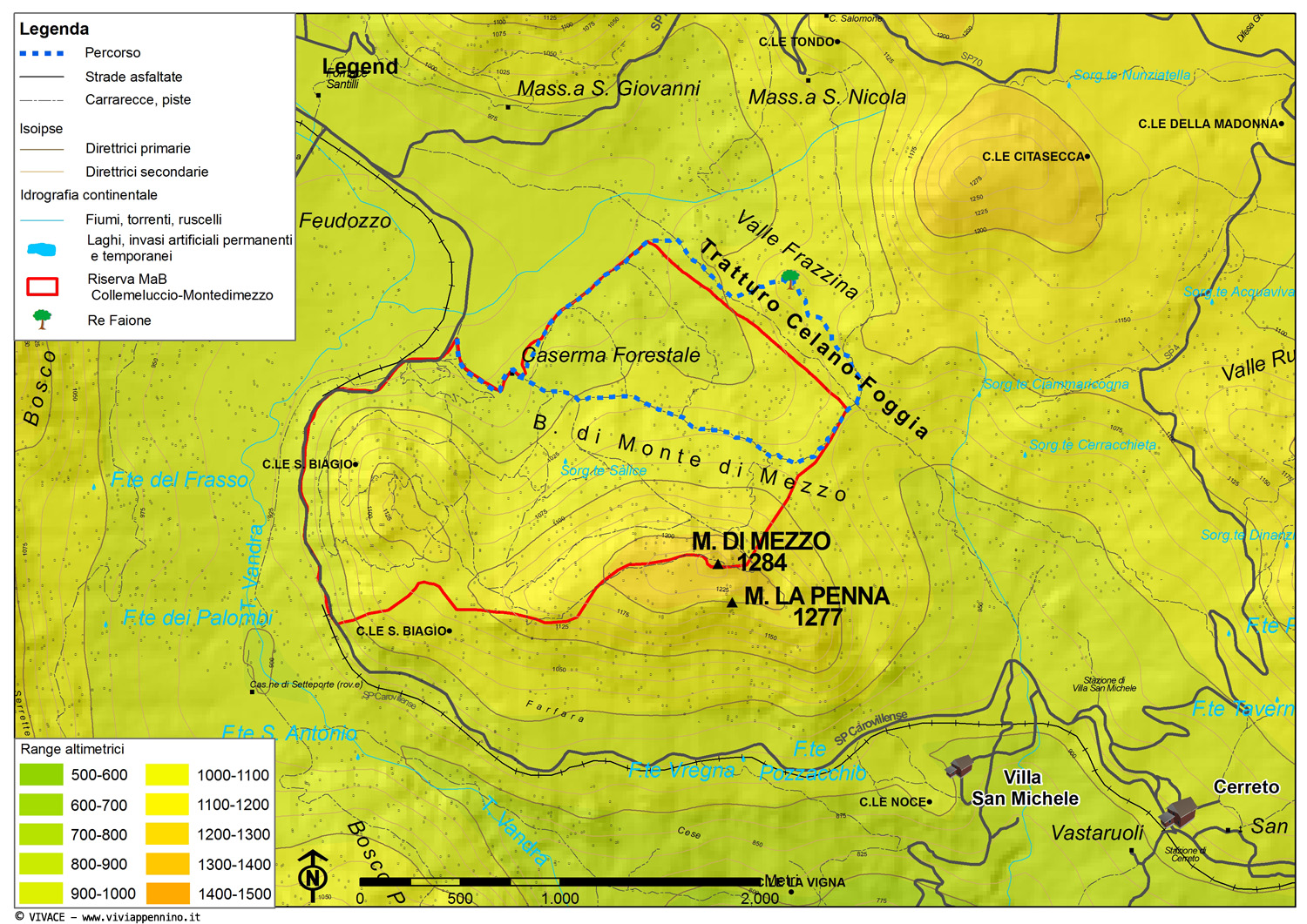 Mappa Montedimezzo-Faione