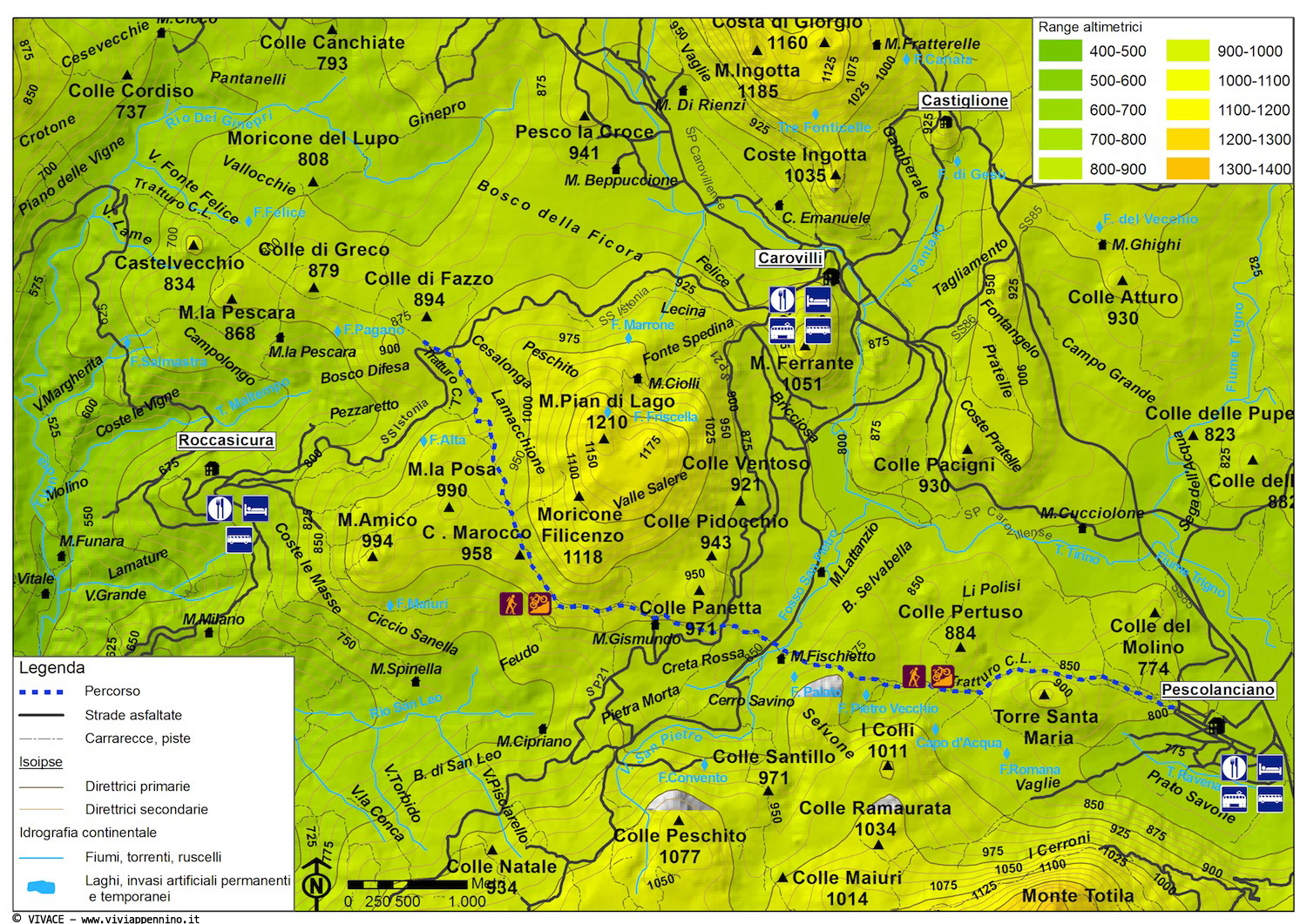 Mappa Tratturo Castel di Sangro-Lucera-ESC